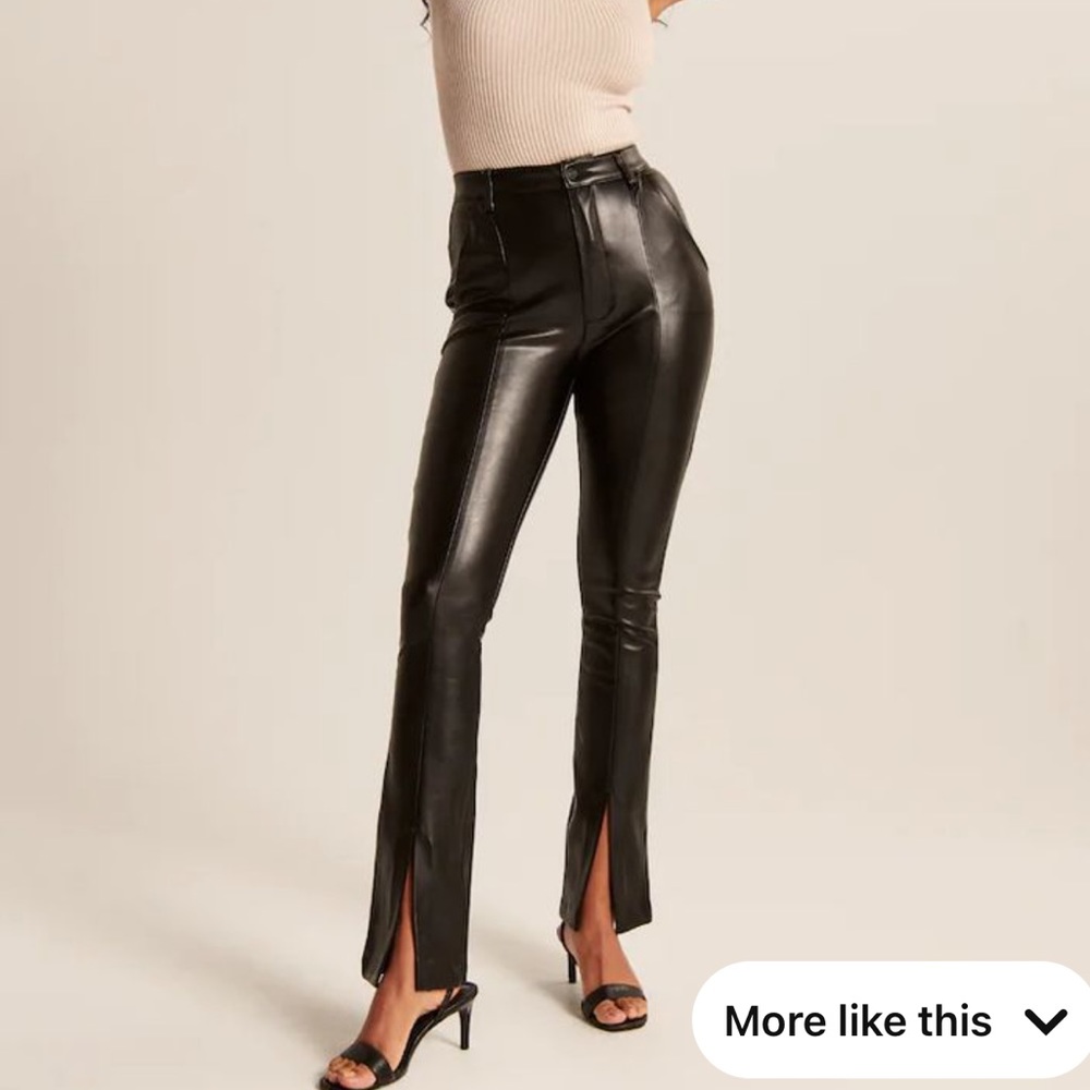 Abercrombie vegan leather split hem pants